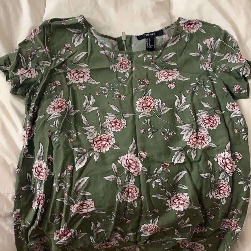 Forever 21 green floral dress